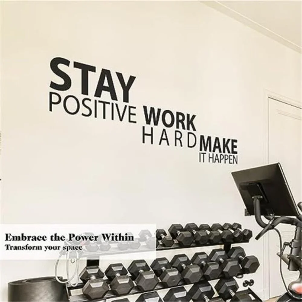 Stay Positive Work Hard Wall Decal Motivational Vinyl Quote Inspirational Decor